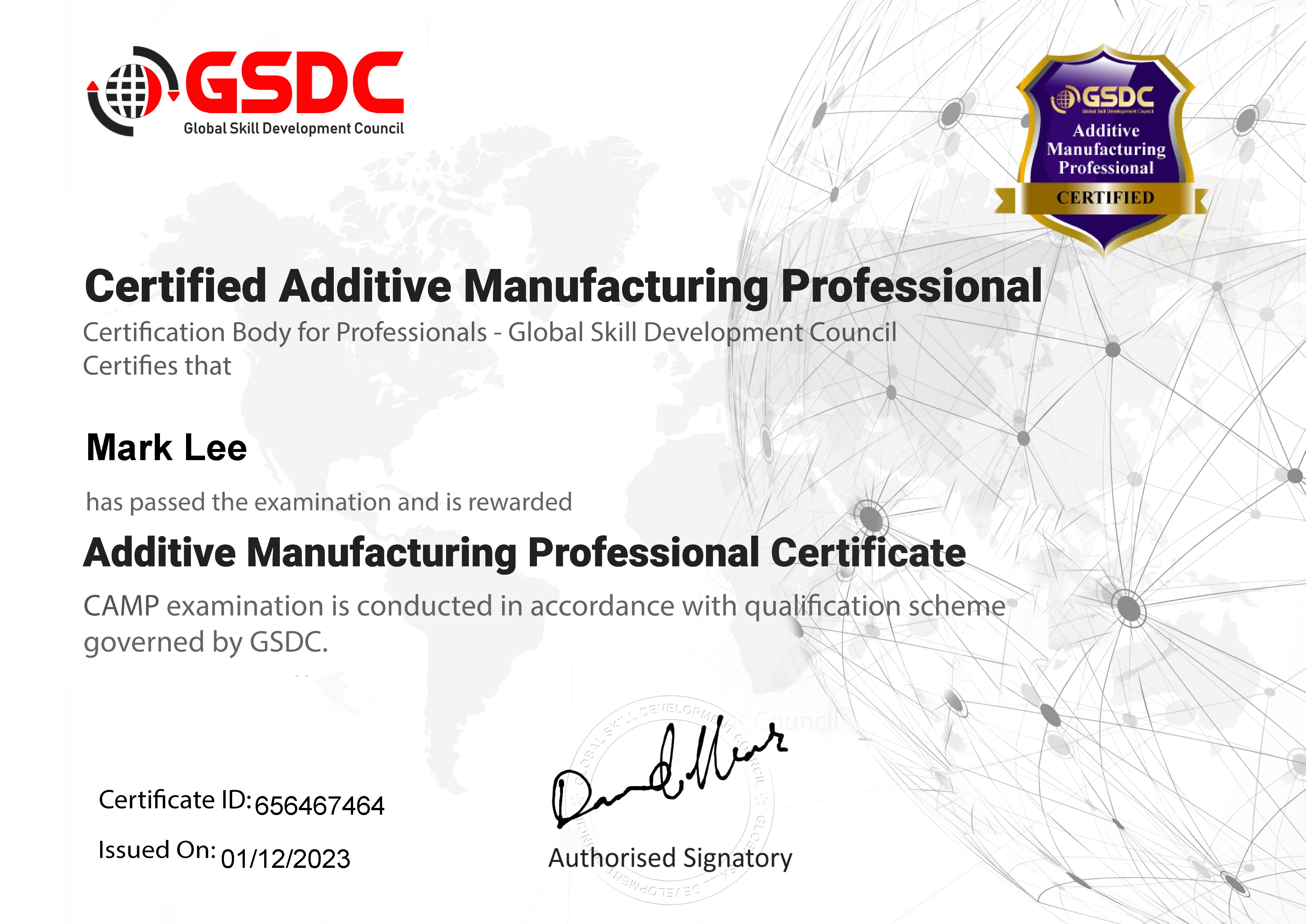 About Additive manufacturing Professional Certification