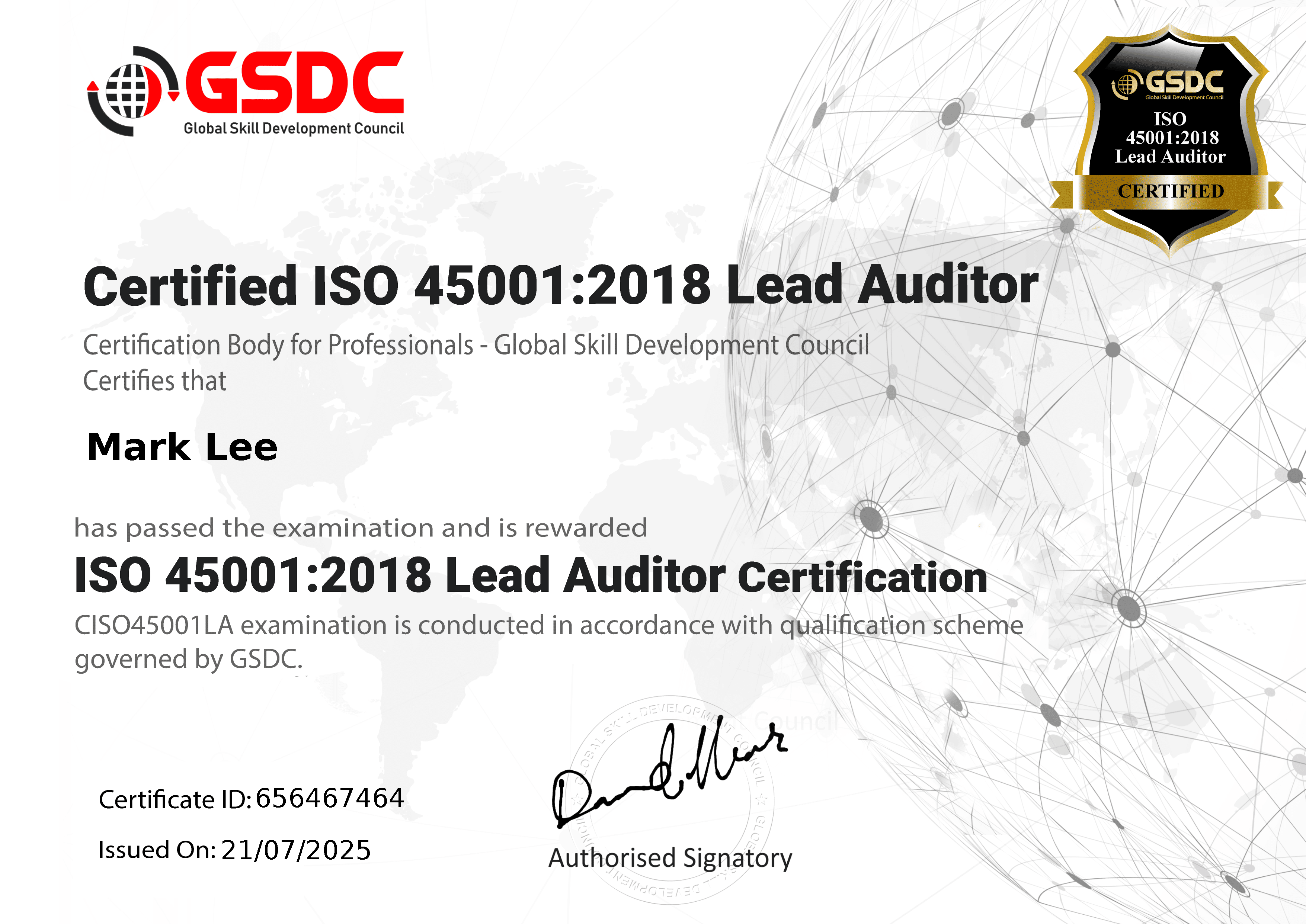  ISO 45001 Lead Auditor Certification